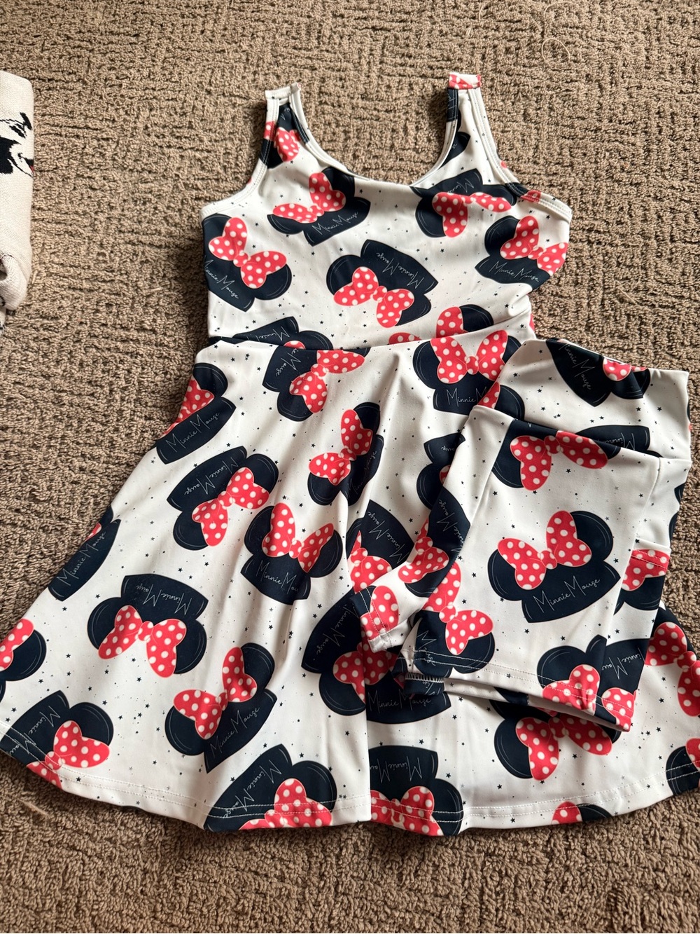 Girls 10Y Made By Molly Minnie Ears Disney Dress with Biker Shorts